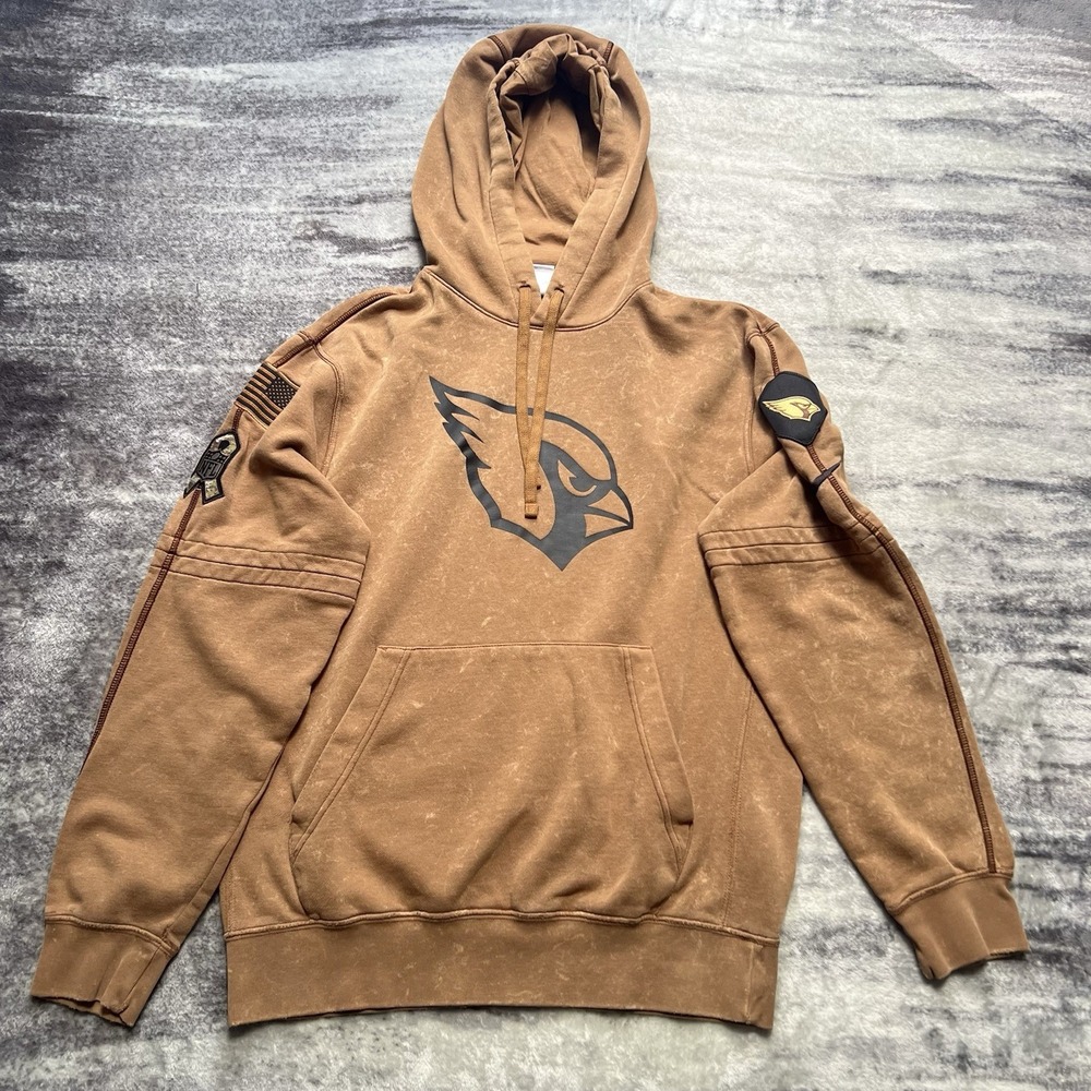 NFL Nike Arizona Cardinals Hoodie Men's Small Salute To Service Pullover Brown